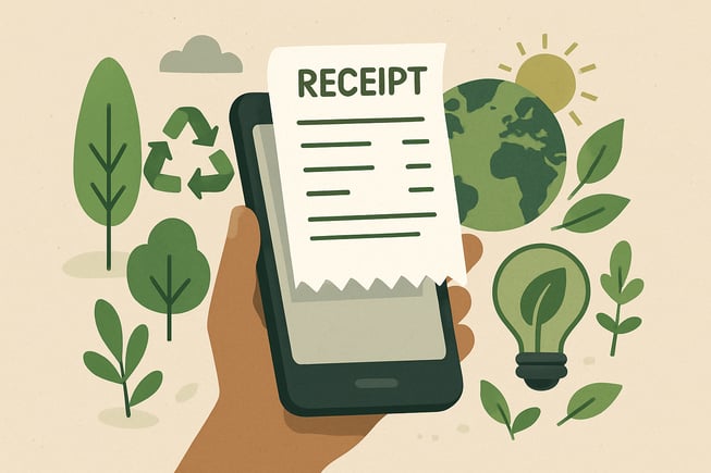 digital receipts helping sustainability efforts  dont include this as text on the image