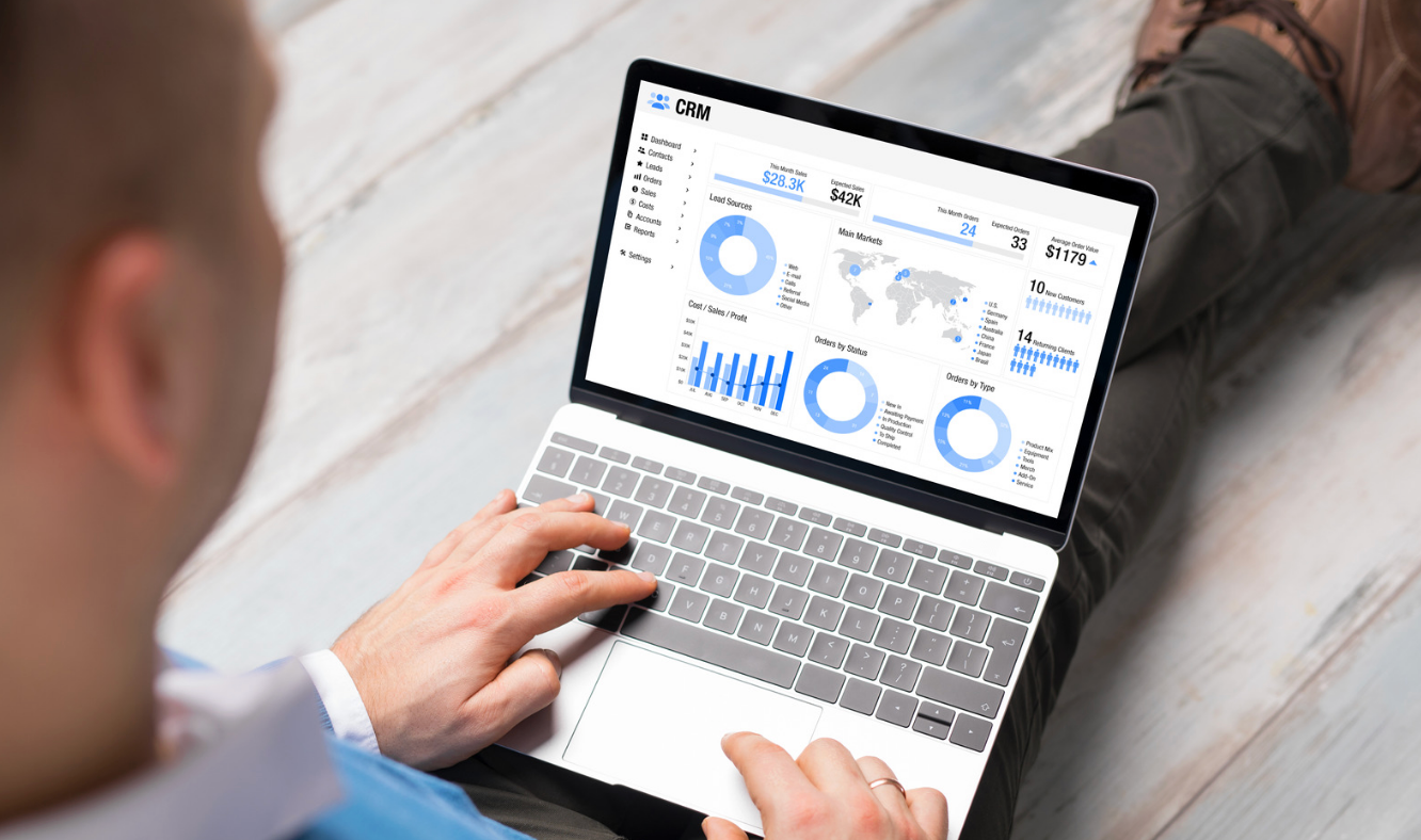 crm on laptop
